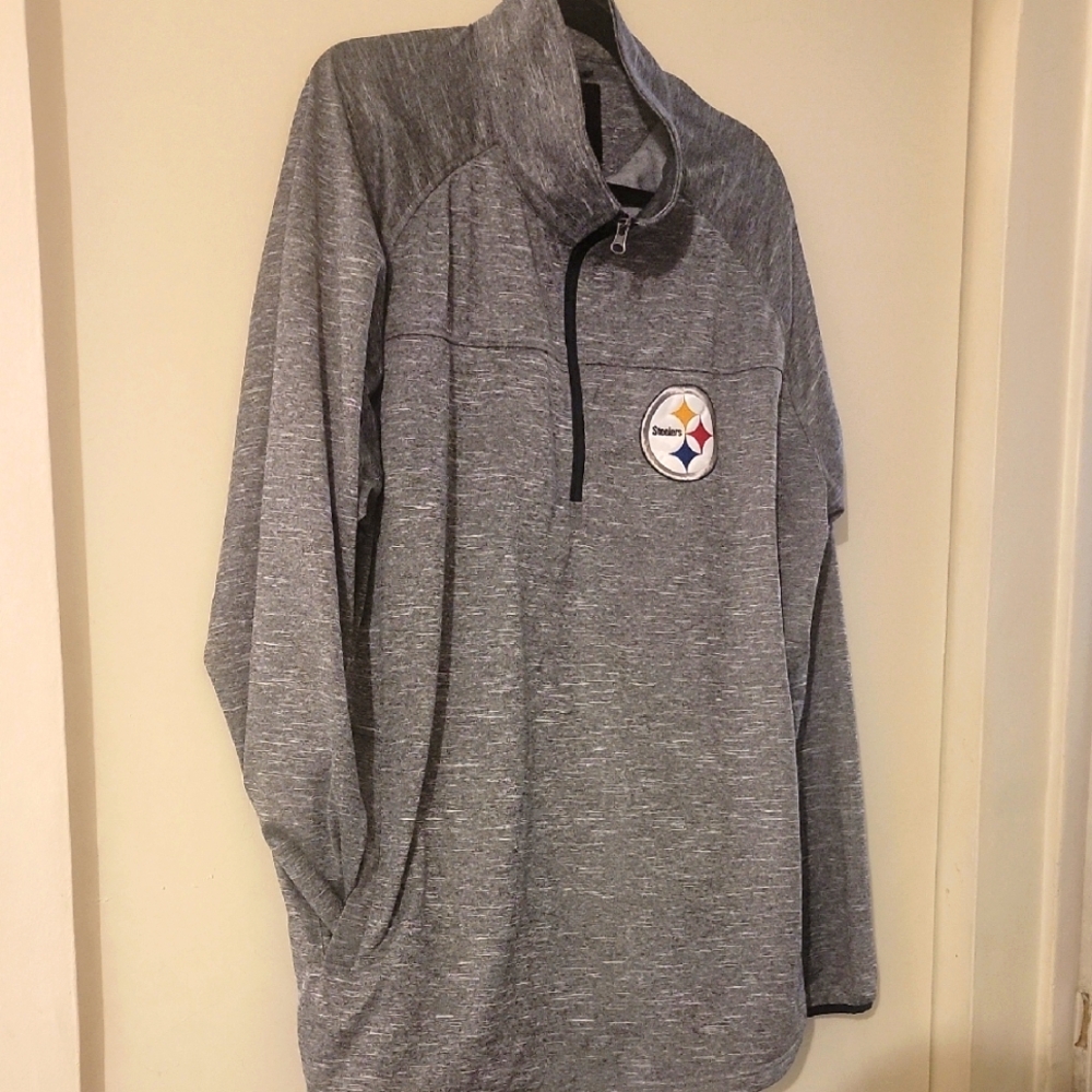 NFL Gray Steelers Quarter-Zip Pullover